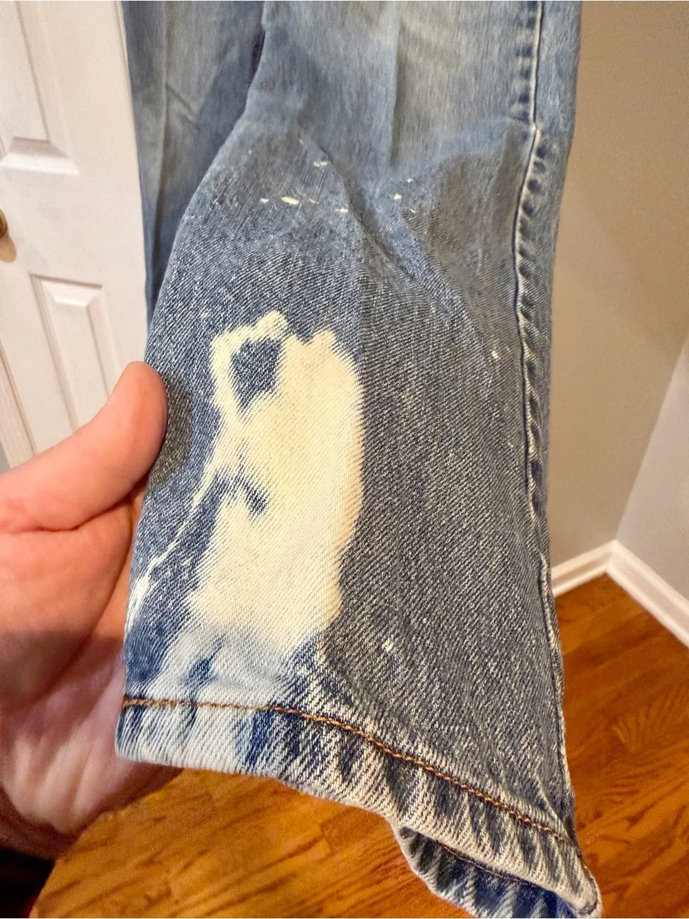 VTG Y2K Levis 505 Jeans Mens 32x32 Light Blue Distressed Straight Leg Red Tab - Picture 9 of 16